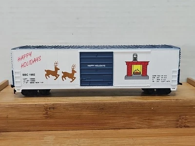 HO Bev-Bel 12011 Happy Holidays 1992 50' Evans PD Boxcar Merry Christmas  - Image 1 of 4