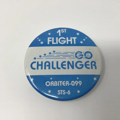 De colección NASA 1st Flight Go Challenger Orbter-099 STS-6 Pin botón 1983 Foto 1 de 3