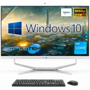 PC All IN One Aio 24 " Touchscreen I3 Windows 10 8gb 240gb Fixed Webcam 2k - Picture 1 of 9