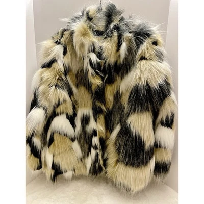 Abrigo grande de piel sintética de zorro con estampado animal MICHAEL KORS nuevo con etiquetas Foto 1 de 2