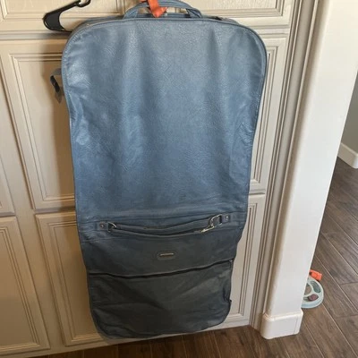 RARE vtg SAMSONITE Blue Hanging Garment Faux Leather Vinyl Bag Luggage 24x50 - Image 1 of 4