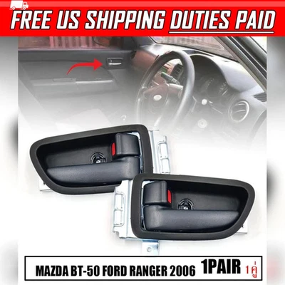 PAR DE MANIJAS DE PUERTA INTERIORES LR negras para camioneta Mazda BT-50 Ford Ranger 2006-2011 Foto 1 de 4