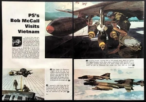 "Robert McCall Visits Vietnam" 1968 F-4 Phantom grafico artista a colori pittorico - Foto 1 di 2