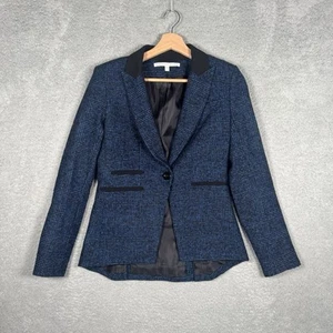 Veronica Beard Cutaway Dickey Jacket Blazer Blue Plaid Size 2 - Picture 1 of 14