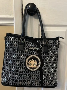 Betty Boop Strass Handtasche King Features schwarz Kunstleder - Bild 1 von 8