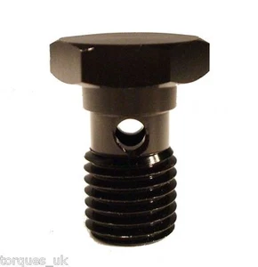 M10 x 1.25mm  Aluminium Single Banjo Bolt in Black 23mm Long - Picture 1 of 1