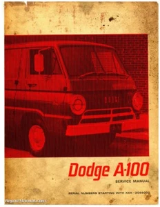 Dodge A-100 1964-1970 camioneta deportiva compacta camioneta camioneta manual de servicio - Imagen 1 de 1