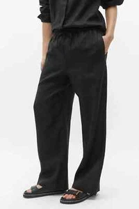SEED HERITAGE BLACK Core LINEN Wide Leg Tie Pant Size 16 NEW Retail $139.95 - Picture 1 of 3