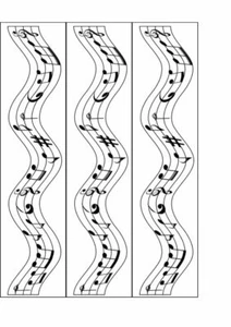 MUSICAL NOTES | MUSIC SYMBOLS | MUSIC NOTES EDIBLE BIRTHDAY CAKE STRIPS - Picture 1 of 1