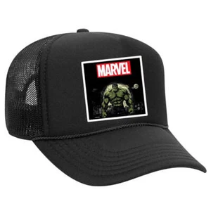 Hulk Black Trucker Hat - Marvel Smash Style - Picture 1 of 3