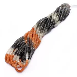 1 Strand 6-7mm Natural Multi Moonstone Heishi Smooth Tyer Gemstone Beads 16 inch - Picture 1 of 6