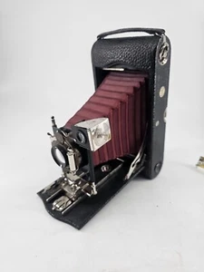 *VINTAGE* RARE NO. 3-A FOLDING POCKET KODAK w/ RED BELLOWS, KODAK LENS & CASE. - Picture 1 of 12