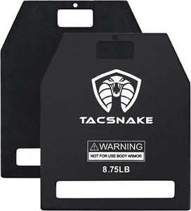 2 Tacsnake Weight Vest Plates 8.75 LB Plates Black For Exercise, Workout Jogging - Picture 1 of 9