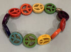 Peace Sign beaded bracelet - Colorful & Fun!