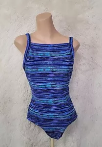 Miraclesuit Womens Size 14 One Piece Swimsuit Purple Blue Slimming Bathingsuit B - Picture 1 of 9