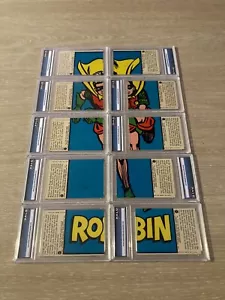 Batman Graded Cards 1966 Red Bat , Puzzle Back Robin Halo 😇 Nice - Picture 1 of 2