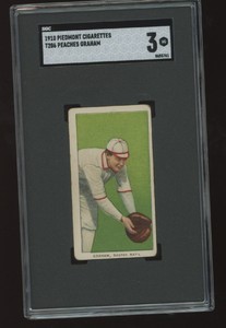 1909 T206 PEACHES GRAHAM NNO VG PIEDMONT 350 SGC 3 BASEBALL BOSTON RUSTLERS