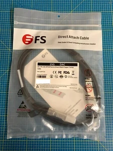 FS 2m Brocade Compatible 25GSFP28 Passive Direct Attach Copper TwinaxCable_0.1_5 - Bild 1 von 3
