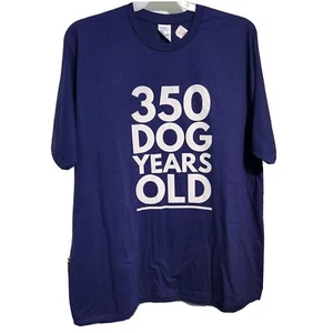 350 Dog Years Old Funny 50th Birthday Gag Gift T-Shirt 3XL Mens Blue with White - Picture 1 of 11