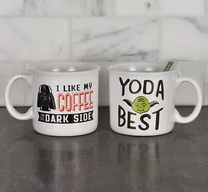 Star Wars 18 oz. Ceramic Mugs-Yoda Best AND Darth Vader Dark Side-Set of 2 - Picture 1 of 2