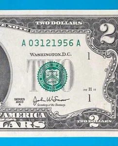 March 12, 1956 / 3 December 1956 : A 03121956 A BIRTHDAY NOTE $2 Two Dollar Bill - Picture 1 of 3