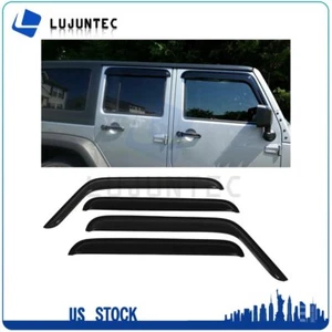 Wavy Window Visor Rain Guard Deflector Vent Shade Fits 2007-2018 Jeep Wrangler - Picture 1 of 9
