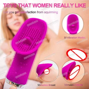 30-Speeds-Licking-Tongue-Vibrator-Nipple-Clit-Licking-Women Toys use Lubricants - Picture 1 of 18
