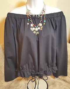 THEORY Navy Odettah Blouse Top Size S - Picture 1 of 11