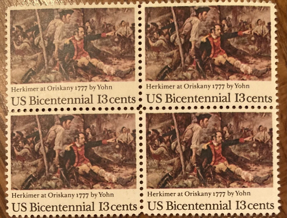 Block of 4 Bicentennial U.S. Stamps: Herkimer at Oriskany - Image 1 of 1