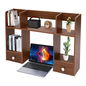 Organizer da Scrivania con Cassetti Noce Scuro?Colore 2 Livelli 80cm - Foto 1 di 23