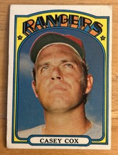 1972 Topps Casey Cox Baseball Card #231 Rangers Pitcher Low Grade O/C