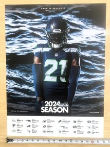 2024 Seattle Seahawks Devon Witherspoon * Schedule Poster * NFL - 18"x24" - Picture 1 of 2