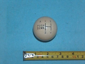 Hurst 4 Speed Super Shifter Push Down Reverse Vintage Ivory White Knob - Picture 1 of 11