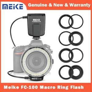 Meike FC-100 LED Macro Ring Flash Light for Canon Nikon Olympus+7 Adapter Ring - Picture 1 of 6