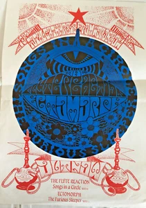 Litho printed poster 1990’s Flyte Reaction/Ectomorph Psychedelic Garage Rock - Picture 1 of 4