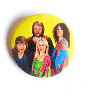ABBA Badge Button 57mm 2 1/4" Pin Pinback rock 70s Bjorn Benny Anna Frida glam - Picture 1 of 10