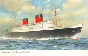 Postcard Cunard Line R.M.S. Queen Elizabeth - Picture 1 of 2
