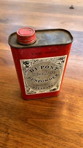 Vintage Dupont Superfine Gunpowder Tin Wilmington Delaware Excellent Condition - Picture 1 of 6
