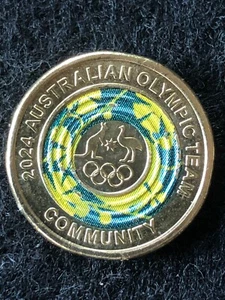 UNC 2024 $2 COLOURED COIN - AUSTRALIAN OLYMPIC TEAM - OLYMPISM - Bild 1 von 6