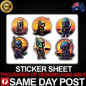 LINDA CALCOMANÍA DE VINILO CHIBI MANDO'S barata mandalorian Star Wars - Imagen 1 de 1