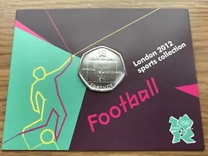 London 2012 Olympic 50p Coin Uncirculated In Sealed Card - FOOTBALL - Picture 1 of 2