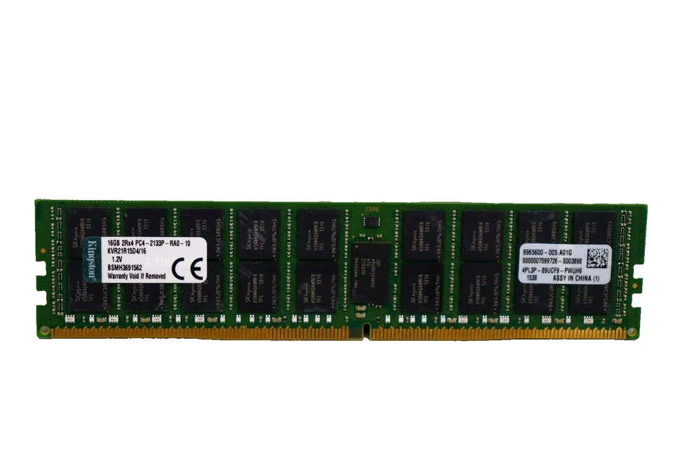 Kingston 16GB 2Rx4 PC3-17000 DDR4 2133MHz CL15 ECC REGISTERED - KVR21R15D4/16 - Bild 1 von 1