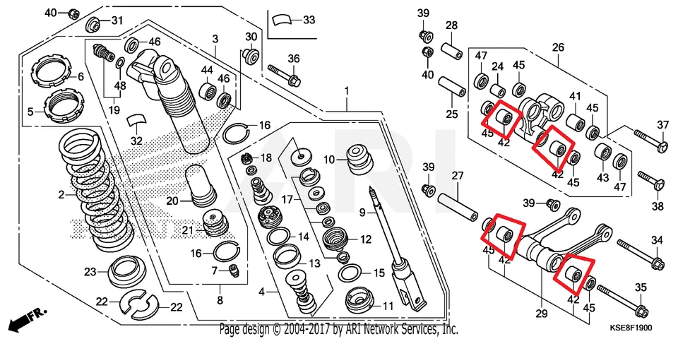 COJINETE DE AMORTIGUADOR/ENLACE HONDA CRF150R CB CBR NT VFR VTR 600 650 1000 1100 900 1200 Foto 1 de 1