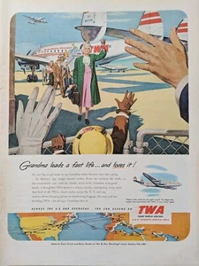1951 Vintage TWA print ad from Life magazine, post world war II - Picture 1 of 1