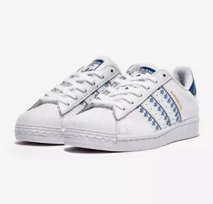 Adidas Originals Superstar White Pattern Blue Fashion Sneakers,ShoesFY3494 Men's - Bild 1 von 6