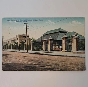 Cambridge Mass. Harvard Stadium Soldiers Field Entrance 1910 Antique Postcard - Picture 1 of 3