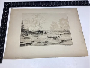 Stampa incisione carta artistica P1-4 Nan Landahl dall'oceano barca firmata - Foto 1 di 15