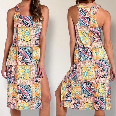 La Blanca Patchwork Midi Cover-Up Dress Resort Vacation Travel Beach Cruise XL - image 1 of 4
