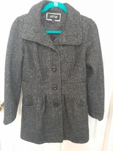 Womens Apt 9 Black Speckled Coat Very Nice Preowned Condition  Size Small - Picture 1 of 9