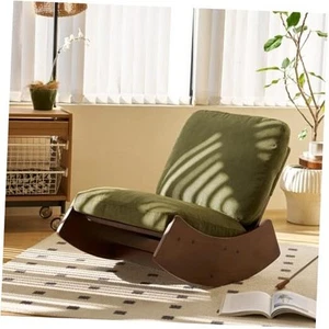 Comfortable Glider Rocking Chair, Upholstery Glider Chair, Solid Wood Frame, - Picture 1 of 7